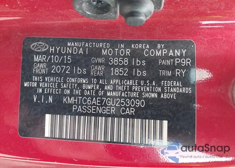 2016 Hyundai Veloster Turbo from USA, damaged, VIN KMHTC6AE7GU253090